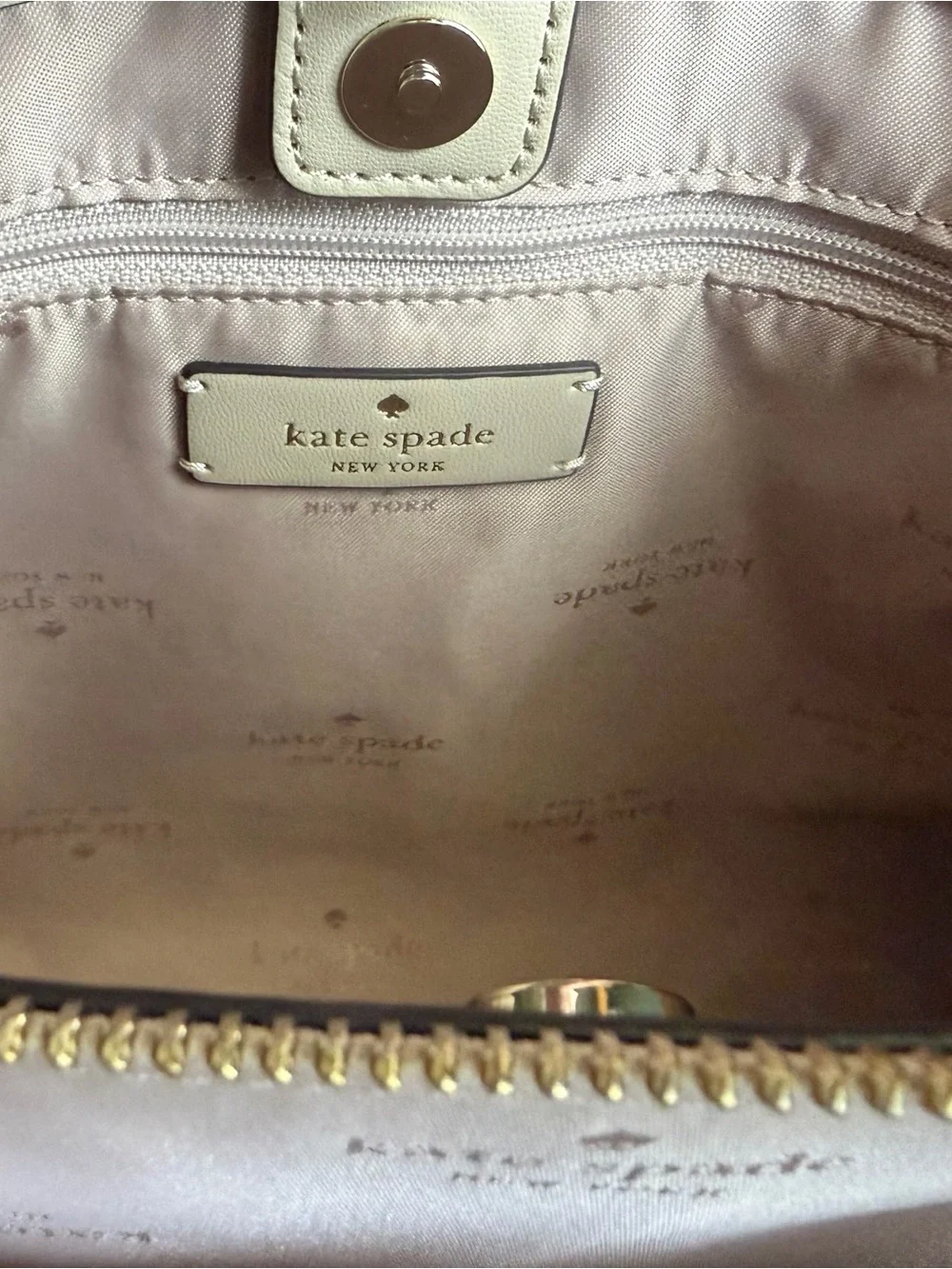 Kate Spade Two-Tone Beige & Cream Leather Shoulder Bag